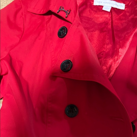 New York & Company Vibrant Red Trench Coat - Picture 6 of 10